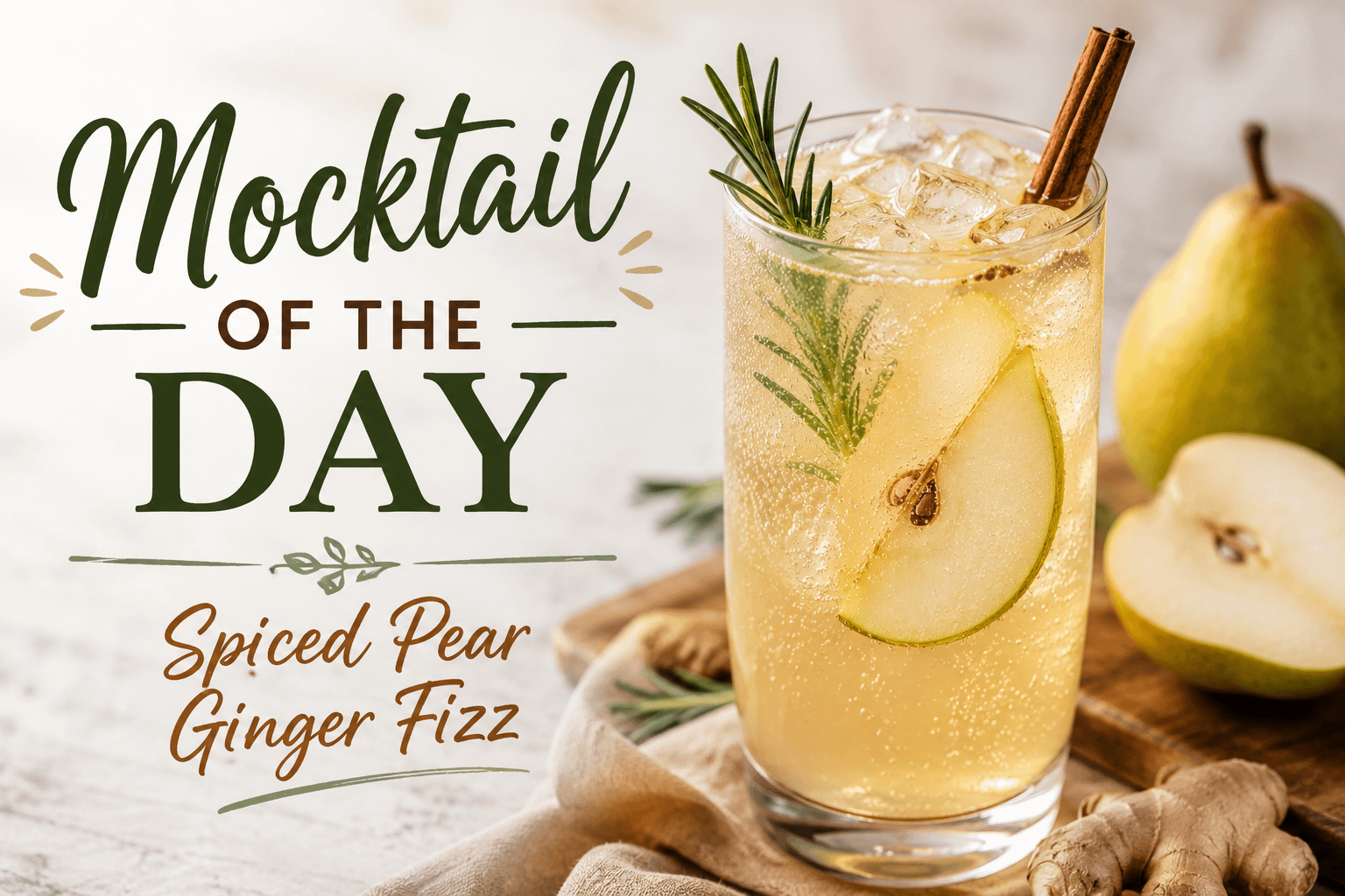 Mocktail of the Day: Spiced Pear Ginger Fizz 1 9ea75c43 2002 4c63 98fc a01d45628f37