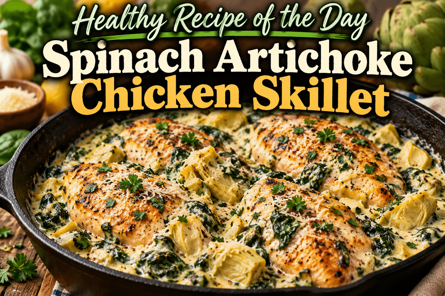 Healthy Recipe of the Day: Spinach Artichoke Chicken Skillet 4 Healthy Recipe of the Day: Spinach Artichoke Chicken Skillet