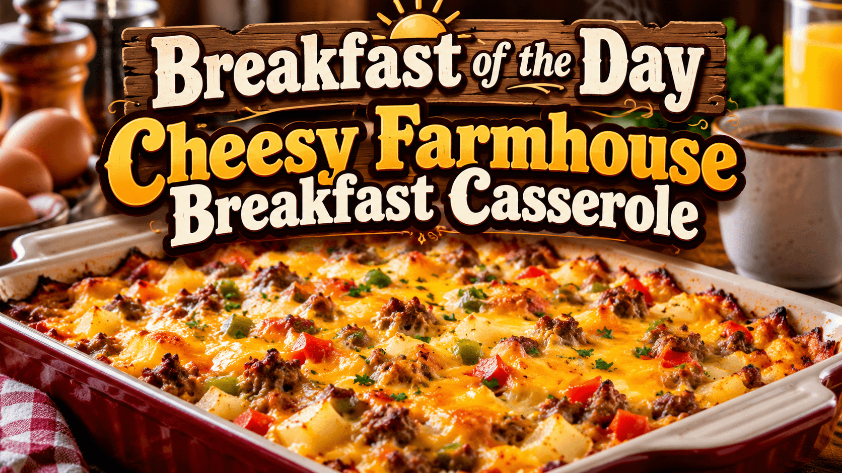 Breakfast of the Day: Cheesy Farmhouse Breakfast Casserole 3 Breakfast of the Day: Cheesy Farmhouse Breakfast Casserole
