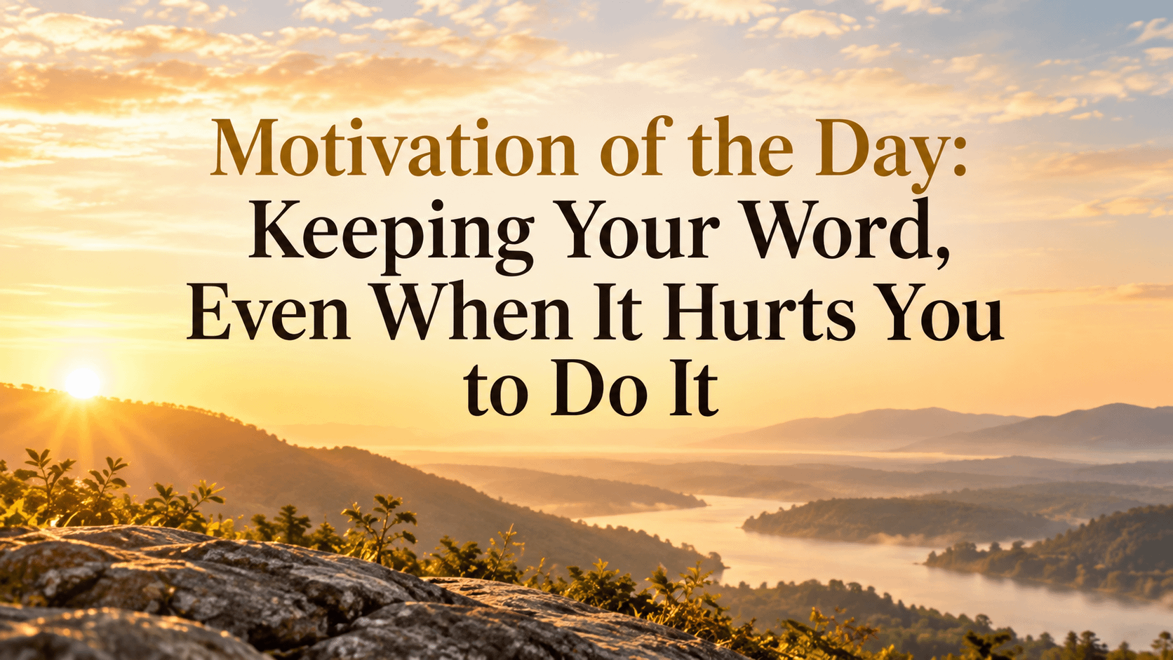 Motivation of the Day: Keeping Your Word, Even When It Hurts You to Do It 12 Motivation of the Day: Keeping Your Word, Even When It Hurts You to Do It