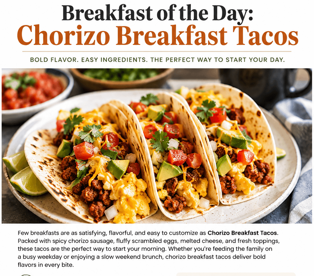 Breakfast of the Day: Chorizo Breakfast Tacos 4 Breakfast of the Day: Chorizo Breakfast Tacos