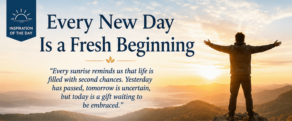 Inspiration of the Day: Every New Day Is a Fresh Beginning 1 26fa0041 633a 4e62 b7dd d935b1ba272e